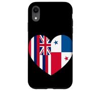 Hawaii and Panama Flags: Heart Shaped Unity Carcasa para iPhone XR