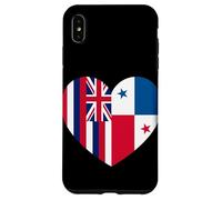 Hawaii and Panama Flags: Heart Shaped Unity Carcasa para iPhone XS Max