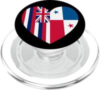 Hawaii and Panama Flags: Heart Shaped Unity PopSockets PopGrip para MagSafe