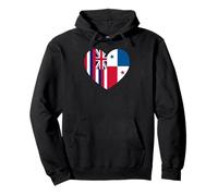 Hawaii and Panama Flags: Heart Shaped Unity Sudadera con Capucha