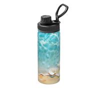 Hawaii Beach - Botella de agua de acero inoxidable aislada al vacío de 530 ml, termo a prueba de fugas de mar con asa de transporte, taza térmica para deportes, escuela, viajes, gimnasio, viajes