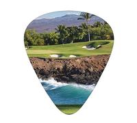 Hawaii Beach Golf Course Guitar Paddle - Paquete de 12 pastillas de guitarra adecuadas para tocar guitarras acústicas, guitarras eléctricas, etc.