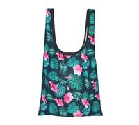 Hawaii - Bolsa de compras reutilizable con diseño de flores rosadas, organizador multiusos