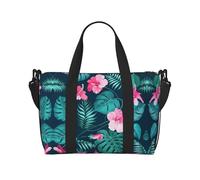 Hawaii - Bolsa de viaje cruzada de mano con flores rosadas, bolsa de viaje para deportes y fitness, bolsa de equipaje de viaje