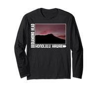 Hawaii Diamond Honolulu Head Hawaii Sunset tee Hawaii Beach Manga Larga