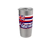Hawaii Flag The Aloha State Men Women Kids Hawaiian Vaso térmico de acero inoxidable de doble pared