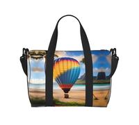 Hawaii Hot Air Balloon - Bolsa de viaje cruzada para mujer, bolso casual con cremallera, adecuado para el trabajo, viajes, fitness, viajes, color negro, talla única