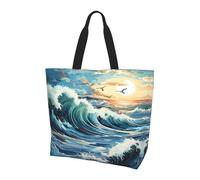 Hawaii Hot Air Balloon - Bolso de mano para mujer, gran capacidad, ideal para ir de compras, trabajo, viajes y gimnasio, Wave Sailboat Seagull, One Size