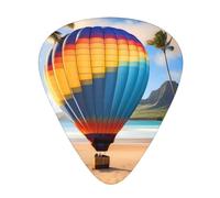 Hawaii Hot Air Balloon - Juego de 12 púas para guitarra, 3 grosores con funda para bajo, guitarra eléctrica y mucho más.