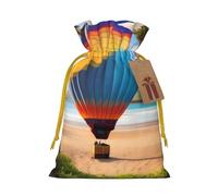 Hawaii Hot Air Balloon Print - Bolsas de regalo con cordón, bolsas de vacaciones, bolsas de golosinas, bolsas de regalo de Navidad