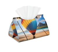 Hawaii Hot Air Balloon Printing Long Tissue Box Cover Leather Tissue Box Rectangular Servilleta Facial Almacenamiento de pañuelos Casa Oficina Coche Caja de pañuelos Cubierta Decorativa Contenedor