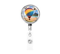 Hawaii Hot Air Balloon - Soporte retráctil de metal resistente para insignias
