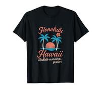Hawaii Mahalo Mornings Forever Honolulu Aloha Design Camiseta