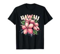 Hawaii Plumeria Frangipani Flower Maui Kauai Aloha Surfer Camiseta