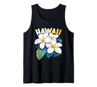 Hawaii Plumeria Frangipani Flower Maui Kauai Aloha Surfer Camiseta sin Mangas