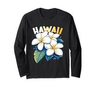 Hawaii Plumeria Frangipani Flower Maui Kauai Aloha Surfer Manga Larga