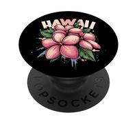 Hawaii Plumeria Frangipani Flower Maui Kauai Aloha Surfer PopSockets PopGrip Adhesivo