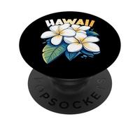 Hawaii Plumeria Frangipani Flower Maui Kauai Aloha Surfer PopSockets PopGrip Adhesivo