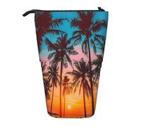 Hawaii Sea Sunset - Estuche para lápices de pie, diseño de palmera del océano, bolsa telescópica, bolsa de cosméticos, organizador de papelería para escuela, oficina, viajes