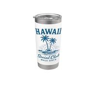 Hawaii Social Club Maui Days Island Vacaciones Vaso térmico de acero inoxidable de doble pared