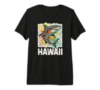 Hawaii Tribal Tigre Tiburón Arte Hawaiano Isla Océano Guerr Camiseta Premium