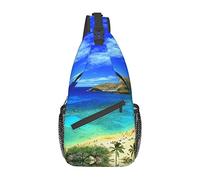 Hawaii Tropical Beach Sling Mochila Crossbody Sling Bag para Hombres Mujeres Viajes Senderismo Mochilas Pecho Hombro Mochila