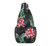 Hawaii Tropical Flower Sling Bag Crossbody Viajes Senderismo Pecho Mochila Hombro Mochila para Mujeres Hombres