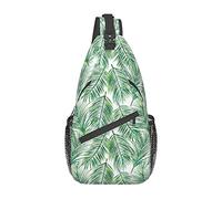 Hawaii Tropical Leaves Sling Bag para Mujeres Hombres Crossbody Sling Mochila Bolso de Hombro Bolsa de Pecho para Viajes