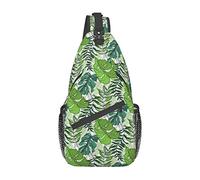 Hawaii Tropical Leaves Sling Bag para Mujeres Hombres Crossbody Sling Mochila Bolso de Hombro Bolsa de Pecho para Viajes