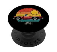 Hawaii USA Retro Coche Deportivo Sunset Diseño Desgastado PopSockets PopGrip Adhesivo