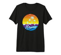 Hawaii Vintage Sunset Surfer Souvenir Camiseta Premium