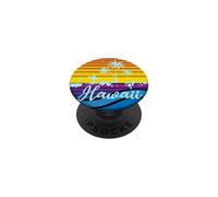 Hawaii Vintage Sunset Surfer Souvenir PopSockets PopGrip Adhesivo