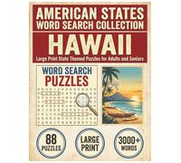 Hawaii Word Search Puzzle Book: Large Print State Themed Puzzles for Adults and Seniors: Explore Local Cities, History, Facts and Mining & Minerals ... (American States Word Search Collection)