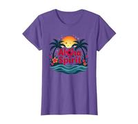 Hawaiian Aloha Spirit Tropical Paradise para Hombre Camiseta, Mujer, Morado Jaspeado, 3XL