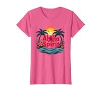 Hawaiian Aloha Spirit Tropical Paradise para Hombre Camiseta, Mujer, Rosa Jaspeado, XXL