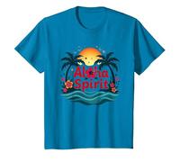 Hawaiian Aloha Spirit Tropical Paradise para Hombre Camiseta, Niños, Zafiro, 6 años