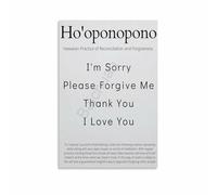 Hawaiian Hooponopono Healing Mantra Definition Poster Canvas Wall Art For Spiritual Home Decor Bedroom Living Room(Framed,08x12inch(20x30cm))