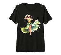 Hawaiian Hula Girl Acuarela Camiseta Premium