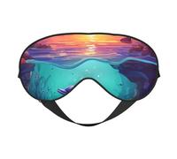 Hawaiian Island Dolphin - Antifaz para dormir de doble cara, máscaras para dormir para mujeres y hombres, cubiertas opacas para dormir, viajes