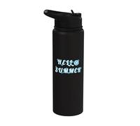 Hawaiian Island Tropical Floral Summer Stainless Steel Insulated Water Bottle