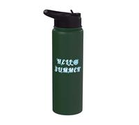 Hawaiian Island Tropical Floral Summer Stainless Steel Insulated Water Bottle