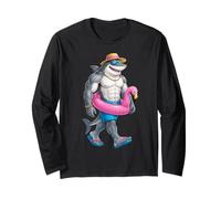 Hawaiian Shark Pink Flamingo Float Pool Summer Men Kids Manga Larga