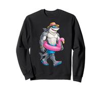 Hawaiian Shark Pink Flamingo Float Pool Summer Men Kids Sudadera