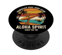 Hawaiian Soul Surf Club 70 Aloha Retro Beach Surfer Girl PopSockets PopGrip Adhesivo