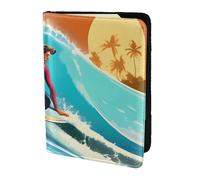 Hawaiian Surfer On - Soporte para pasaporte con impresión ondulada, artículos esenciales de viaje, cartera antirrobo para tarjetas y pasaportes, tamaño para adaptarse a todos los pasaportes estándar