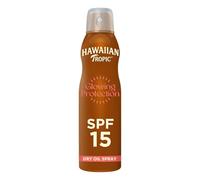 HAWAIIAN Tropic Aceite Protector Solar Glowing Protection - Bruma Aceite Seco Bronceador y Acelerador del bronceado SPF 15 Aceite de Argán - 177 ml
