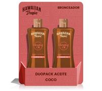 HAWAIIAN Tropic Aceite Solar SPF 0 - Glowing Oil Aceite Bronceador Solar Sin Protección, acelerador del bronceado Fragancia Tropical - 200 ml (Paquete de 2)