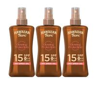 Hawaiian Tropic Aceite Solar SPF 15 - Glowing Oil Aceite Bronceador en Spray con Fragancia Coco & Aceite de Argán - 200 ml (Pack x3)