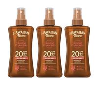 Hawaiian Tropic Aceite Solar SPF 20 - Glowing Oil Aceite Bronceador en Spray con Fragancia Coco & Aceite de Argán - 200 ml (Pack x3)