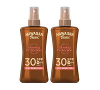 Hawaiian Tropic Aceite Solar SPF 30 - Glowing Oil Aceite Bronceador en Spray con Fragancia Coco & Aceite de Argán - 200 ml (Paquete de 2)